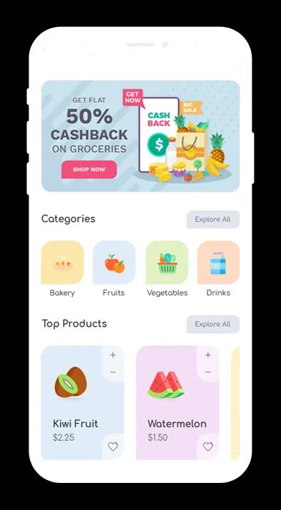 Grocery Delivery App mobile view