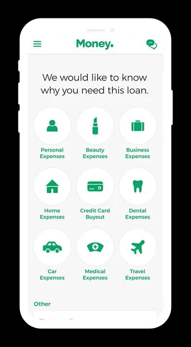Money App mobile view