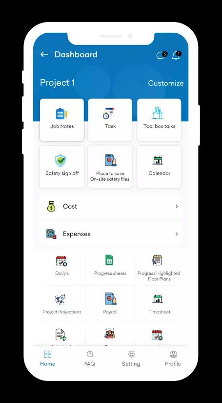 Construction Project Management Software mobile view