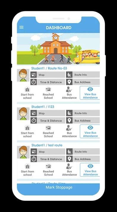 School Bus Tracking App mobile view