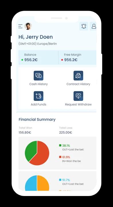 Online Trading Application mobile view