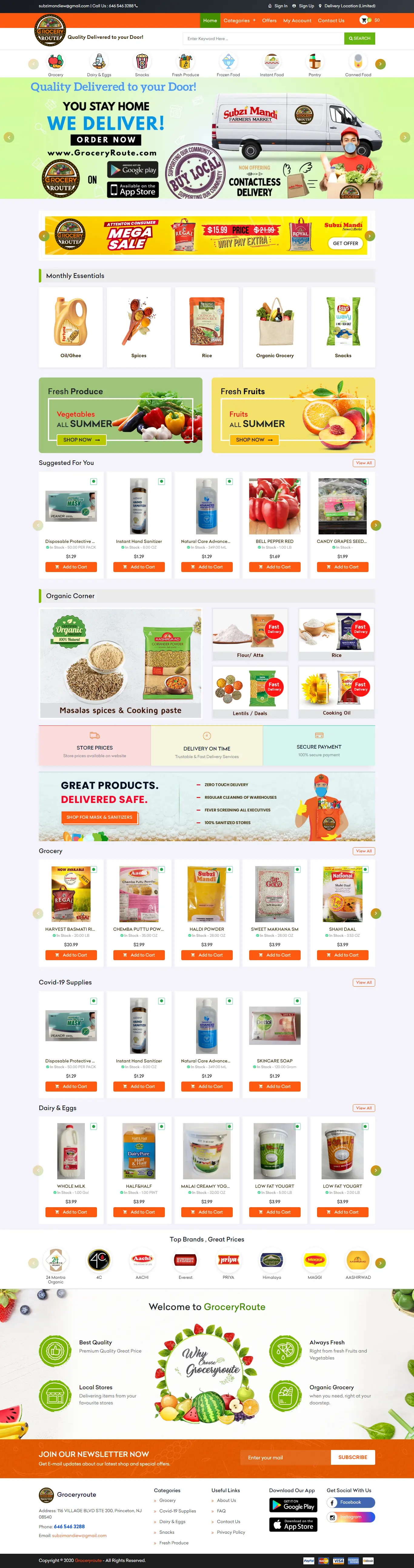 Grocery Route website