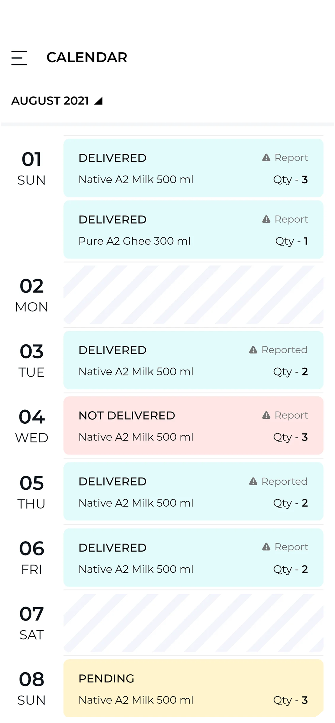 Native Milk screen 1