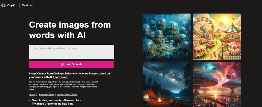 Create account on Bing Image Creator
